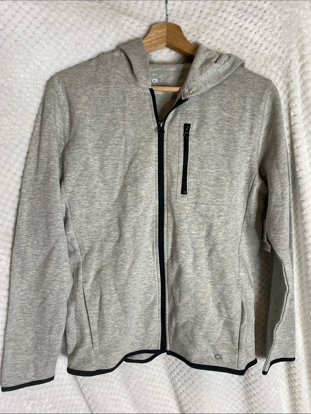 GAP Fit Light Heather Gray Zip Boys Hoodie